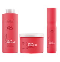 Wella Professionals Pachet Invigo Color Brilliance sampon par vopsit cu structura fina normala 1000 ml + Invigo Color Brilliance masca tratament par - 1