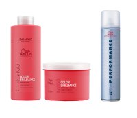 Wella Professionals Pachet Invigo Color Brilliance sampon par vopsit cu structura fina normala 1000 ml + Invigo Color Brilliance masca tratament par - 1