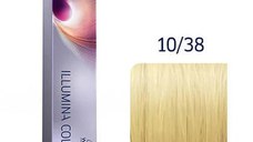 Wella Professionals Vopsea de par permanenta Illumina Color 10/38 blond deschis auriu albastru 60ml