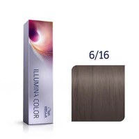 Wella Professionals Vopsea de par permanenta Illumina Color 6/16 blond inchis cenusiu violet 60ml - 1