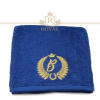 1buc Prosop Royal 600gr/mp-Brodat cu Monograma-Litera la Alegere (Culoare: Roz, Culoare Broderie: Auriu) - 3