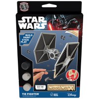 Macheta de Asamblat Wood WorX - Star Wars - Tie Fighter cu 30+ piese din lemn + vopsea, pensula si adeziv inclus - 1