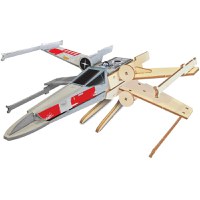 Macheta de Asamblat Wood WorX - Star Wars - X-Wing Starfighter cu 40+ piese din lemn + vopsea, pensula si adeziv inclus - 2