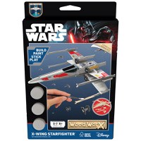 Macheta de Asamblat Wood WorX - Star Wars - X-Wing Starfighter cu 40+ piese din lemn + vopsea, pensula si adeziv inclus - 1