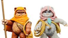 Set 2 Figurine Articulate Star Wars Ewoks Vintage Collection Wicket W Warrick & Kneesaa 10 cm