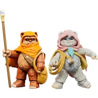 Set 2 Figurine Articulate Star Wars Ewoks Vintage Collection Wicket W Warrick & Kneesaa 10 cm - 1