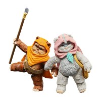 Set 2 Figurine Articulate Star Wars Ewoks Vintage Collection Wicket W Warrick & Kneesaa 10 cm - 3