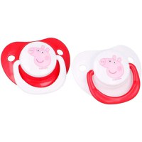 Set 2 Suzete Ortodontice din Silicon pentru Bebelusi 6 Luni cu Capac Peppa Pig Little One - 2