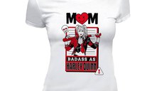 Tricou Dama White DC Comics - Mom Badass as Harley Quinn - M