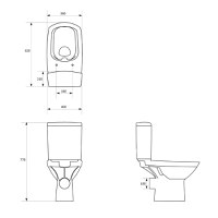 Set Neo - Vas WC cu evacuare laterala CIL cu capac rezervor WC si mecanism - 2