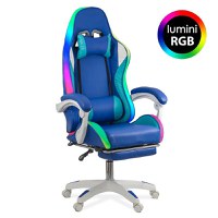 RESIGILAT - SCAUN GAMING CU ILUMINARE RGB OFF 298 ALBASTRU - 1