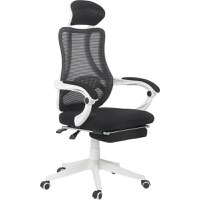 Scaun de birou ergonomic si suport de picioare OFF 927 alb - 1