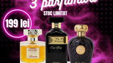 Pachet 3 parfumuri, Opulent Oud + Fallen Angel + Wujood Oud Noir, 100 ml