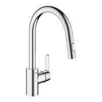 Baterie bucatarie Grohe Get cu dus extractibil dual spray pipa C crom - 1