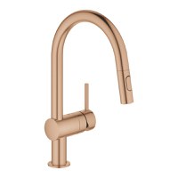 Baterie bucatarie Grohe Minta cu dus extractibil pipa C brushed warm sunset - 1