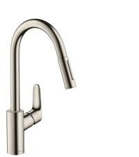 Baterie bucatarie Hansgrohe Focus 240 dus extractibil inox optic - 1