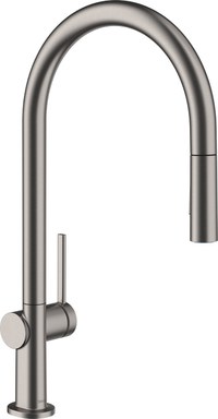 Baterie bucatarie Hansgrohe Talis M54 210 dus extractibil cu 2 tipuri de jet negru periat - 1