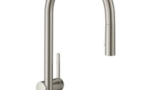 Baterie bucatarie Hansgrohe Talis M54 210 dus extractibil doua tipuri de jet si sBox finisaj inox