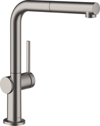 Baterie bucatarie Hansgrohe Talis M54 270 crom dus extractibil si sBox negru periat - 1