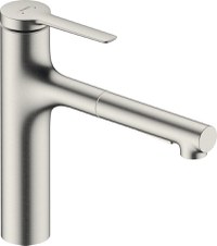 Baterie bucatarie Hansgrohe Zesis M33 160 dus extractibil cu 2 tipuri de jet inox optic - 1