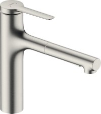 Baterie bucatarie Hansgrohe Zesis M33 cu pipa extractibila ComfortZone 160 sBox inox - 1