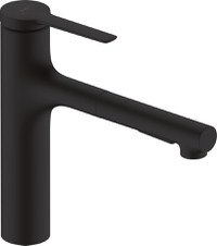 Baterie bucatarie Hansgrohe Zesis M33 cu pipa extractibila ComfortZone 160 sBox negru mat - 1