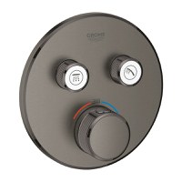 Baterie cada - dus termostatata Grohe Grohtherm SmartControl Round montaj incastrat necesita corp ingropat brushed hard graphite - 1