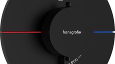 Baterie cada - dus termostatata Hansgrohe ShowerSelect Comfort S cu 2 functii montaj incastrat necesita corp ingropat negru mat