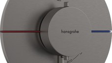 Baterie cada - dus termostatata Hansgrohe ShowerSelect Comfort S cu 2 functii montaj incastrat necesita corp ingropat negru periat