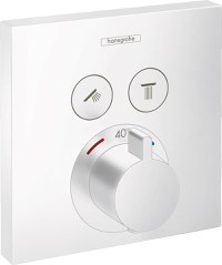 Baterie cada - dus termostatata Hansgrohe ShowerSelect cu montaj incastrat necesita corp ingropat alb mat - 1