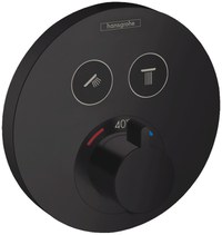 Baterie cada - dus termostatata Hansgrohe ShowerSelect S cu montaj incastrat necesita corp ingropat negru mat - 1