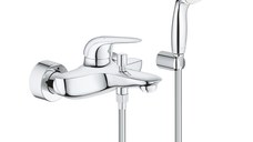 Baterie cada Grohe Eurostyle cu set de dus cu agatatoare crom