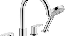 Baterie cu montaj pe cada Hansgrohe Vernis Shape cu 4 elemente crom