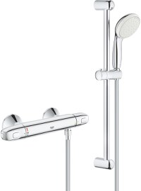 Baterie dus termostatata Grohe Grohtherm 1000 cu set de dus cu bara de 600mm crom - 1