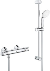 Baterie dus termostatata Grohe Grohtherm 500 cu set de dus cu bara 620mm crom - 1