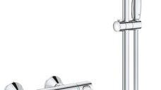 Baterie dus termostatata Grohe Grohtherm 500 cu set de dus cu bara 620mm crom