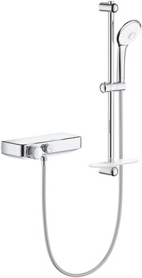 Baterie dus termostatata Grohe Grohtherm SmartControl cu set de dus cu bara de 600mm crom - 1