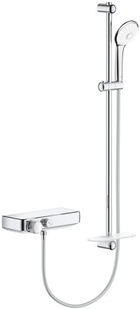 Baterie dus termostatata Grohe Grohtherm SmartControl cu set de dus cu bara de 900mm crom - 1