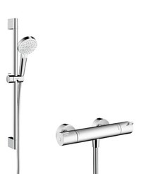 Baterie dus termostatata Hansgrohe Ecostat 1001 CL cu set de dus Crometta Vario cu bara 0.65m - 1