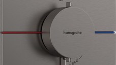 Baterie dus termostatata Hansgrohe ShowerSelect Comfort E cu montaj incastrat necesita corp ingropat negru periat