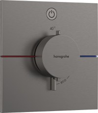 Baterie dus termostatata Hansgrohe ShowerSelect Comfort E On/Off cu montaj incastrat necesita corp ingropat negru periat - 1