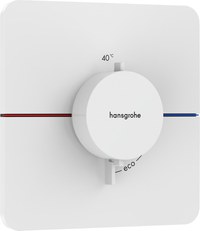 Baterie dus termostatata Hansgrohe ShowerSelect Comfort Q cu montaj incastrat necesita corp ingropat alb mat - 1