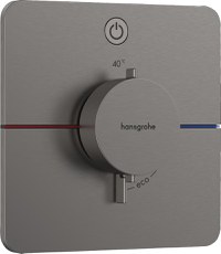 Baterie dus termostatata Hansgrohe ShowerSelect Comfort Q On/Off cu montaj incastrat necesita corp ingropat negru periat - 1