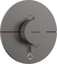 Baterie dus termostatata Hansgrohe ShowerSelect Comfort S cu montaj incastrat necesita corp ingropat negru periat - 1