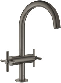 Baterie lavoar Grohe Atrio L cu dubla comanda manere in cruce brushed hard graphite - 1