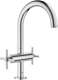 Baterie lavoar Grohe Atrio L cu dubla comanda manere in cruce crom - 1