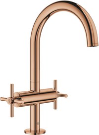 Baterie lavoar Grohe Atrio L cu dubla comanda manere in cruce warm sunset - 1