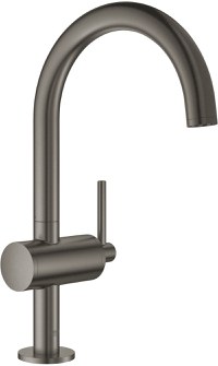 Baterie lavoar Grohe Atrio L cu pipa inalta ventil click-clack brushed hard graphite - 1