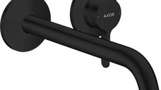 Baterie lavoar Hansgrohe Axor ONE cu pipa 220mm din 2 elemente necesita corp ingropat negru mat