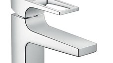 Baterie lavoar Hansgrohe Metropol 100 ventil push-open cu levier decupat pipa 127 mm